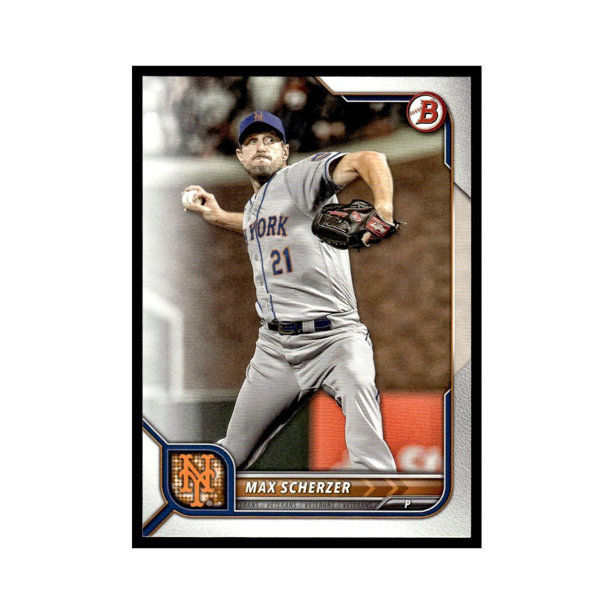 Max Scherzer 2022 Bowman #91 New York Mets Baseball Card NM