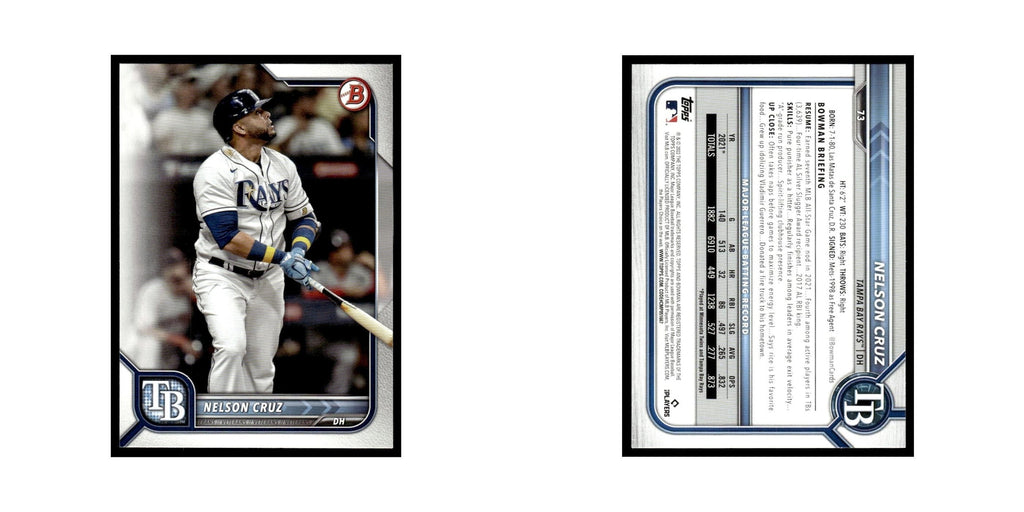 Nelson Cruz 2022 Bowman #73 Tampa Bay Rays Baseball Card NM