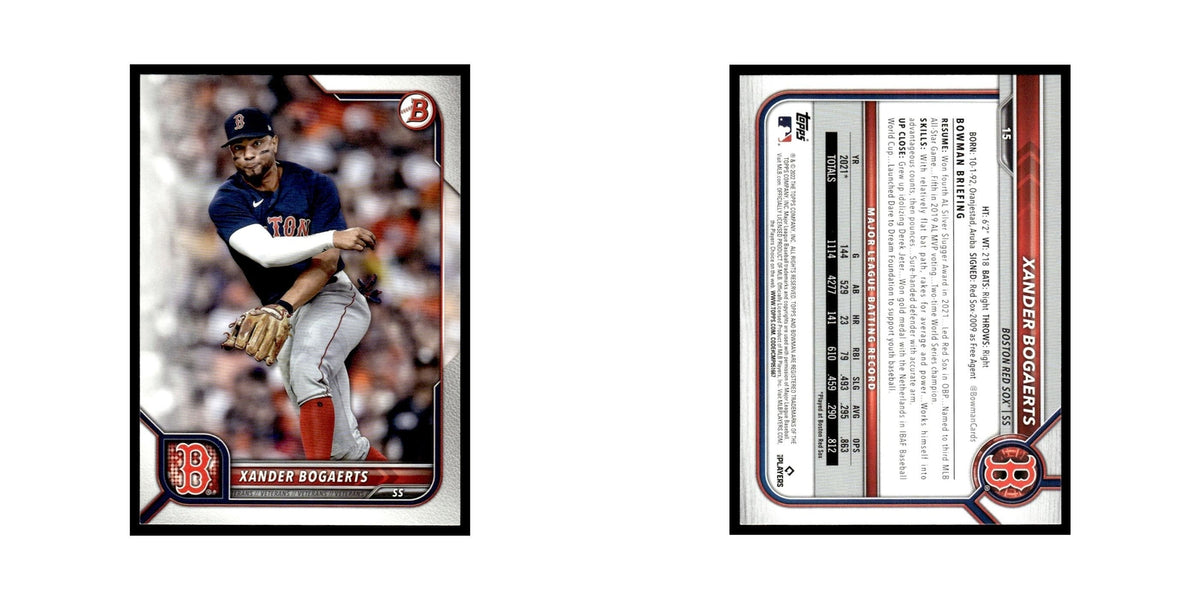 Xander Bogaerts 2022 Bowman #15 Boston Red Sox Baseball Card NM