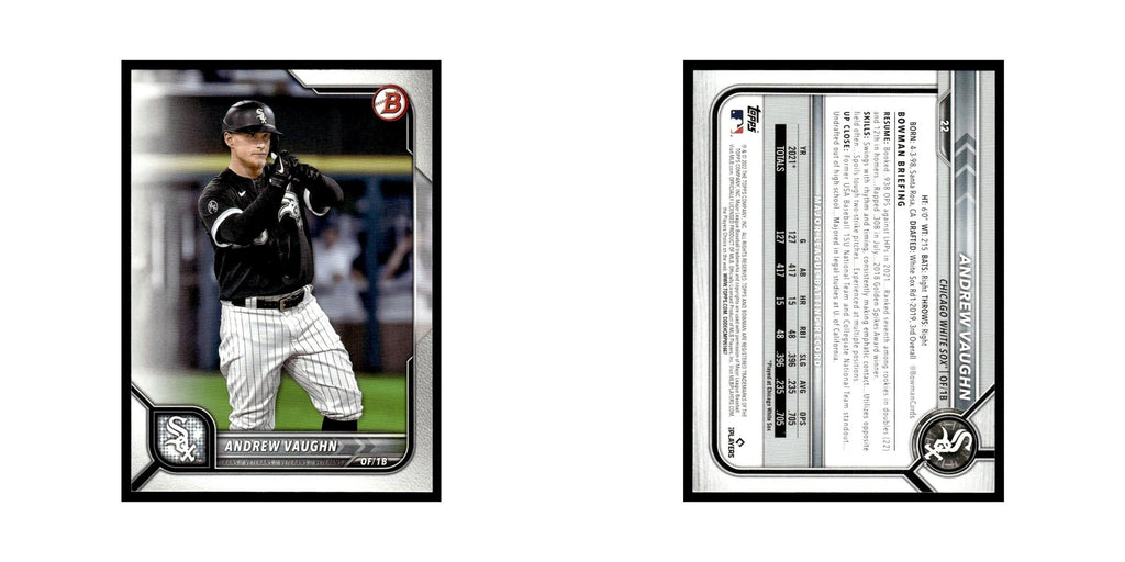 Andrew Vaughn 2022 Bowman #22 Chicago White Sox Baseball Card NM