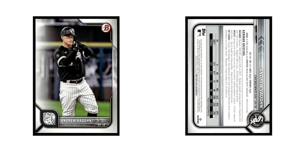 Andrew Vaughn 2022 Bowman #22 Chicago White Sox Baseball Card NM