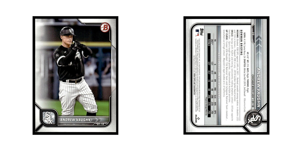 Andrew Vaughn 2022 Bowman #22 Chicago White Sox Baseball Card NM