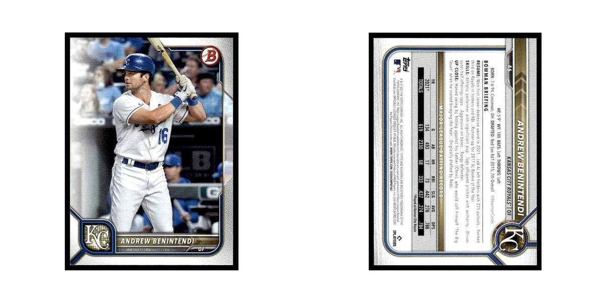 Andrew Benintendi 2022 Bowman #46 Kansas City Royals Baseball Card NM