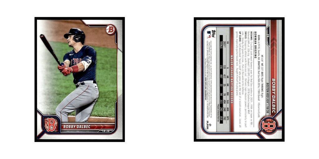 Bobby Dalbec 2022 Bowman #29 Boston Red Sox Baseball Card NM