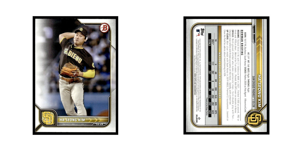 Ha-Seong Kim 2022 Bowman #5 San Diego Padres Baseball Card NM