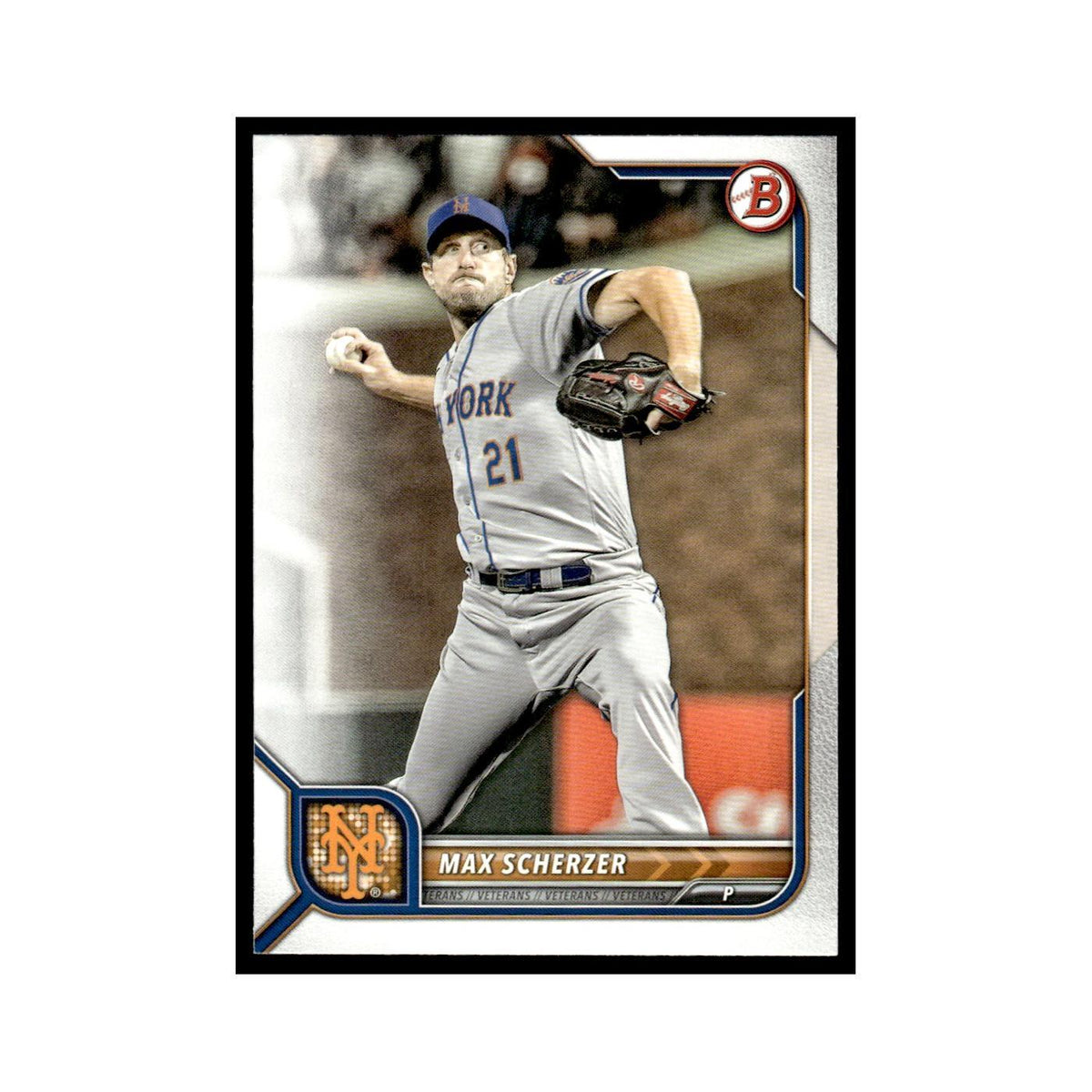 Max Scherzer 2022 Bowman #91 New York Mets Baseball Card NM