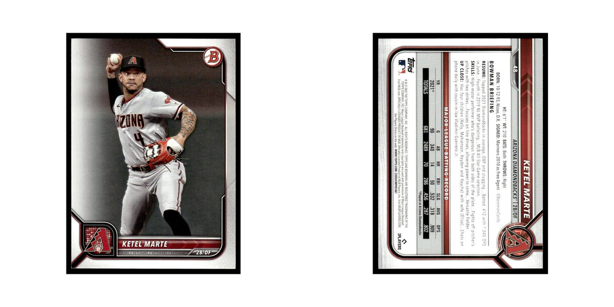 Ketel Marte 2022 Bowman #48 Arizona Diamondbacks Baseball Card NM