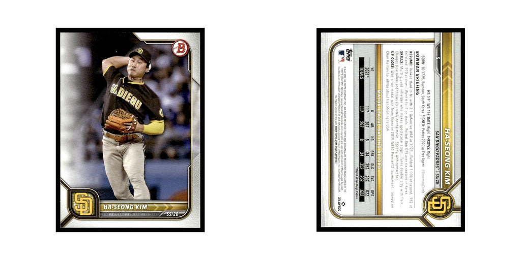 Ha-Seong Kim 2022 Bowman #5 San Diego Padres Baseball Card NM