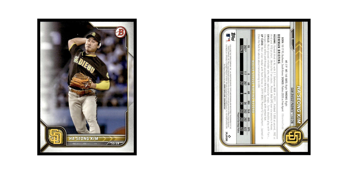 Ha-Seong Kim 2022 Bowman #5 San Diego Padres Baseball Card NM