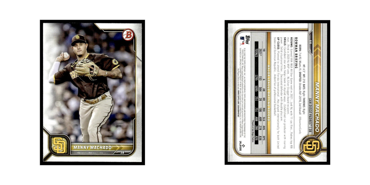 Manny Machado 2022 Bowman #66 San Diego Padres Baseball Card NM