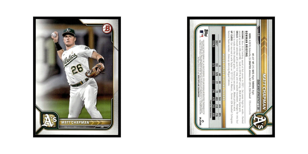 Matt Chapman 2022 Bowman #77 Oakland Athletics Baseball Card NM