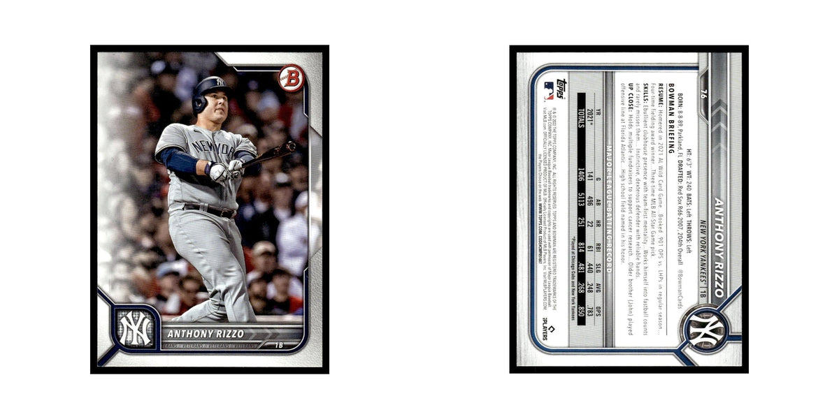 Anthony Rizzo 2022 Bowman #76 New York Yankees Baseball Card NM