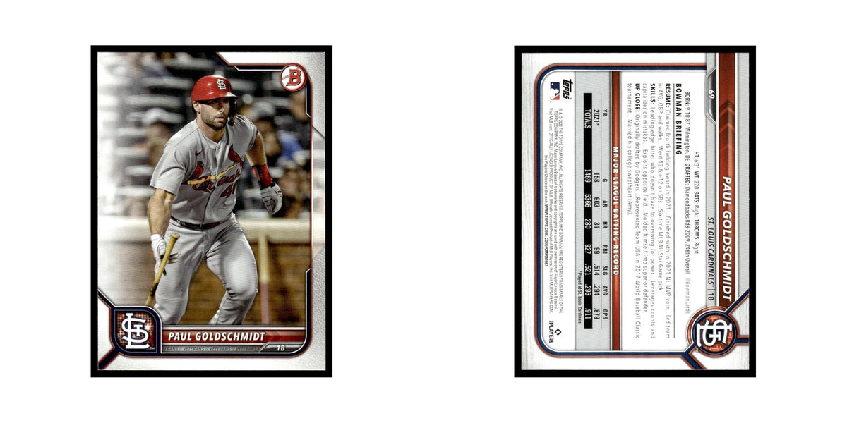 Paul Goldschmidt 2022 Bowman #69 St. Louis Cardinals Baseball Card NM