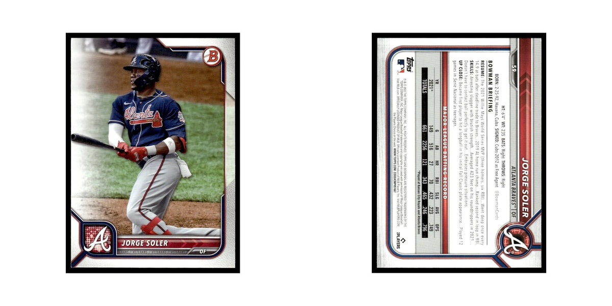 Jorge Soler 2022 Bowman #59 Atlanta Braves Baseball Card NM