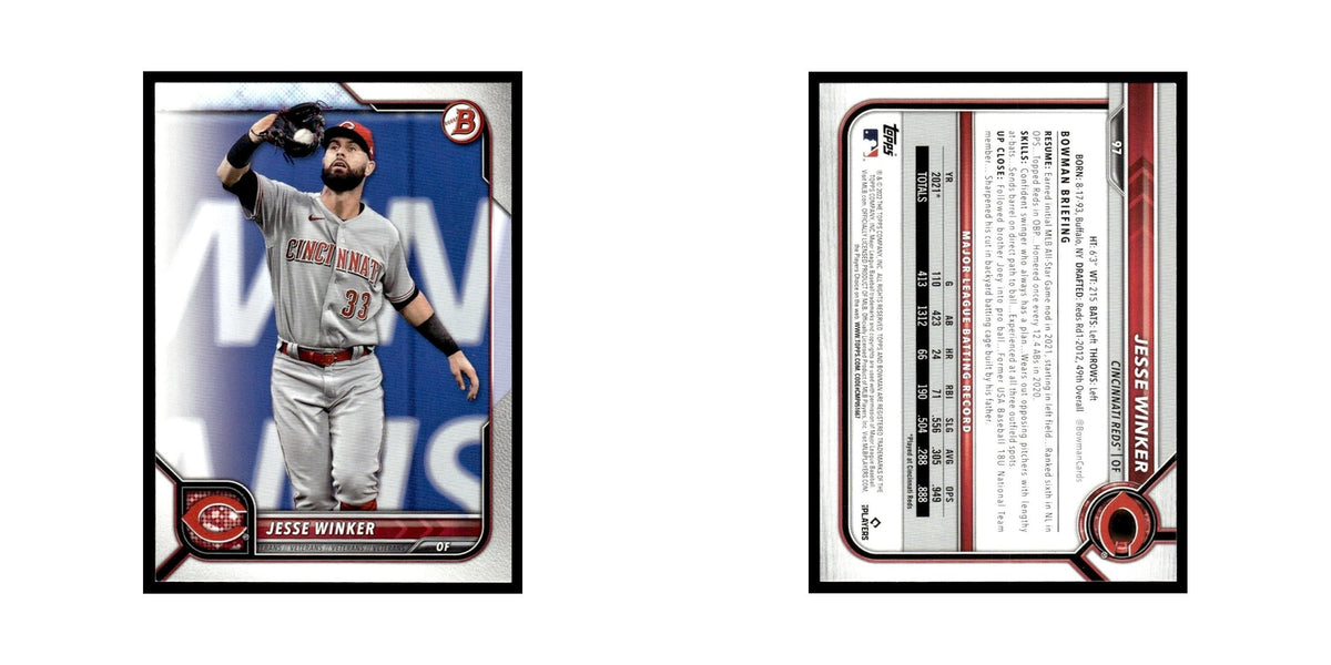 Jesse Winker 2022 Bowman #97 Cincinnati Reds Baseball Card NM