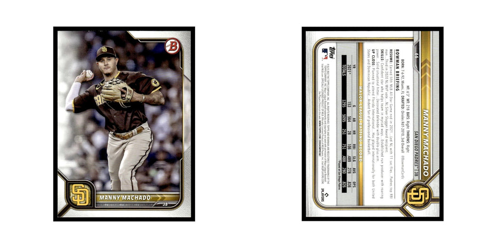 Manny Machado 2022 Bowman #66 San Diego Padres Baseball Card NM