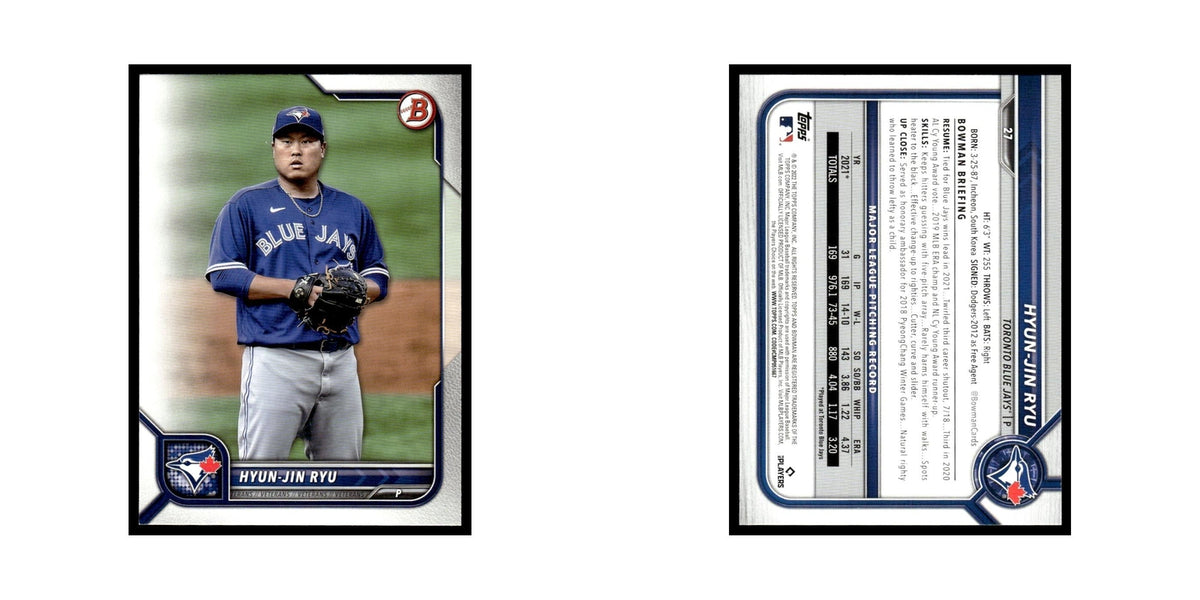 Hyun-Jin Ryu 2022 Bowman #27 Toronto Blue Jays Baseball Card NM