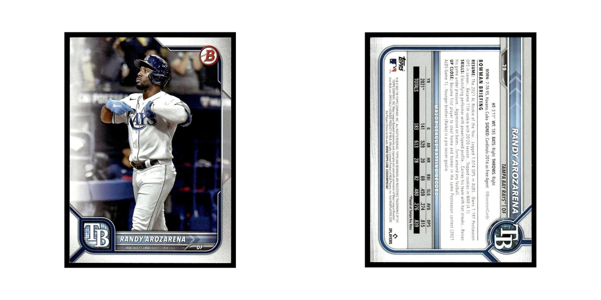 Randy Arozarena 2022 Bowman #79 Tampa Bay Rays Baseball Card NM