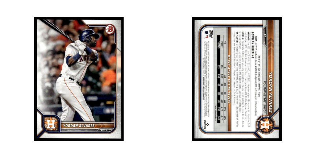 Yordan Alvarez 2022 Bowman #83 Houston Astros Baseball Card NM