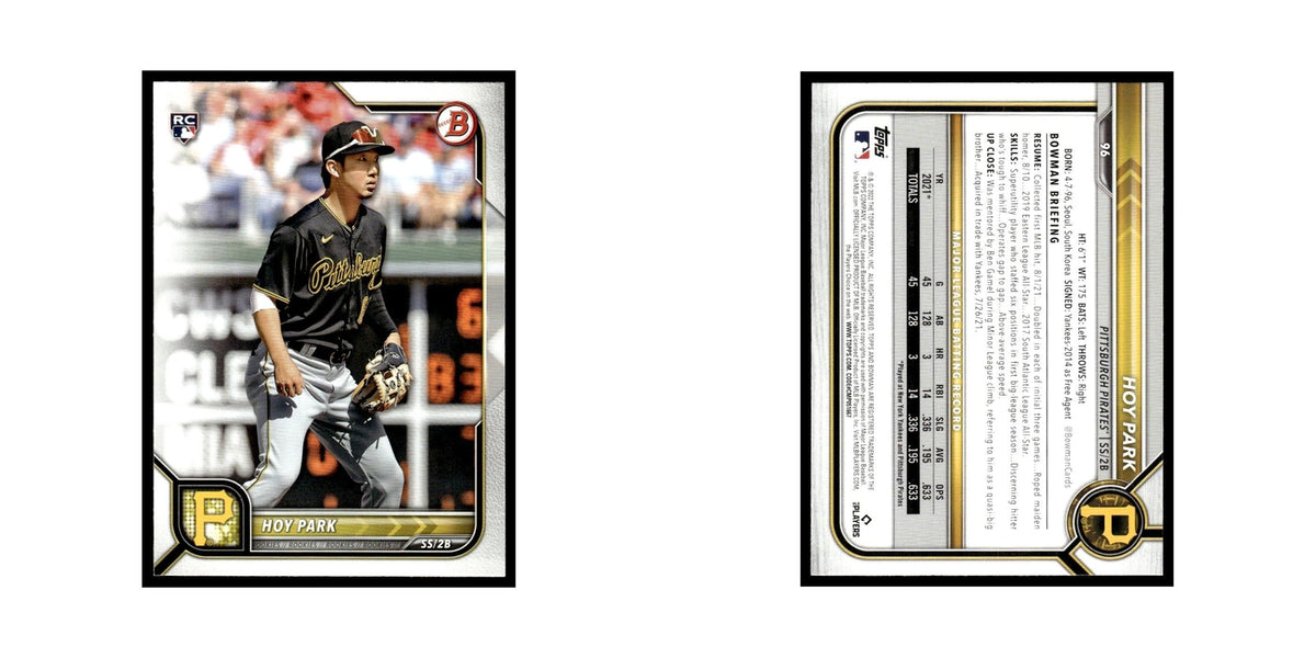 Hoy Park Rookie 2022 Bowman #96 Pittsburgh Pirates Baseball Card NM