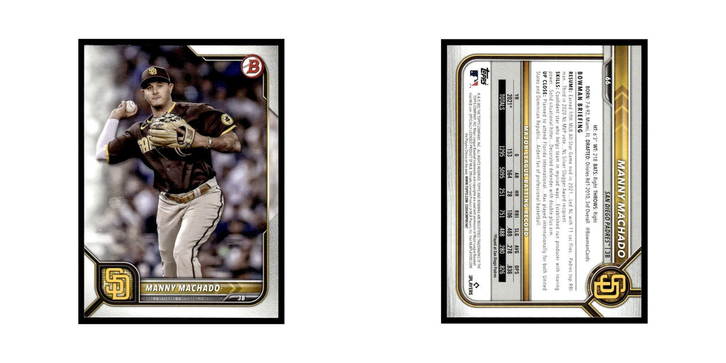 Manny Machado 2022 Bowman #66 San Diego Padres Baseball Card NM