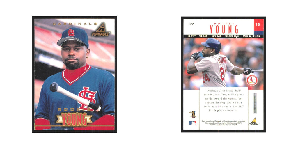 1997 Pinnacle Dmitri Young RC Cardinals #177