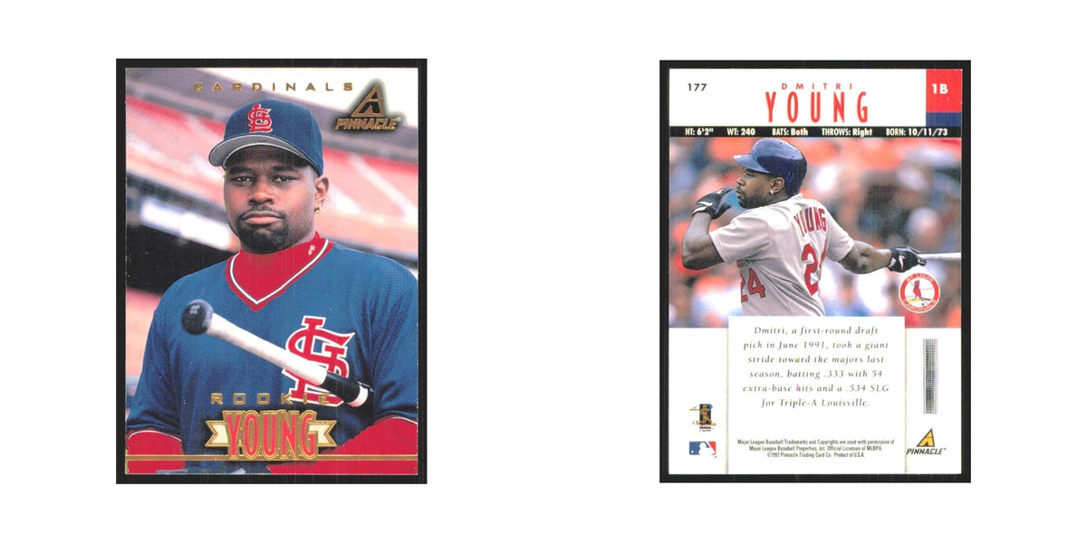 1997 Pinnacle Dmitri Young RC Cardinals #177