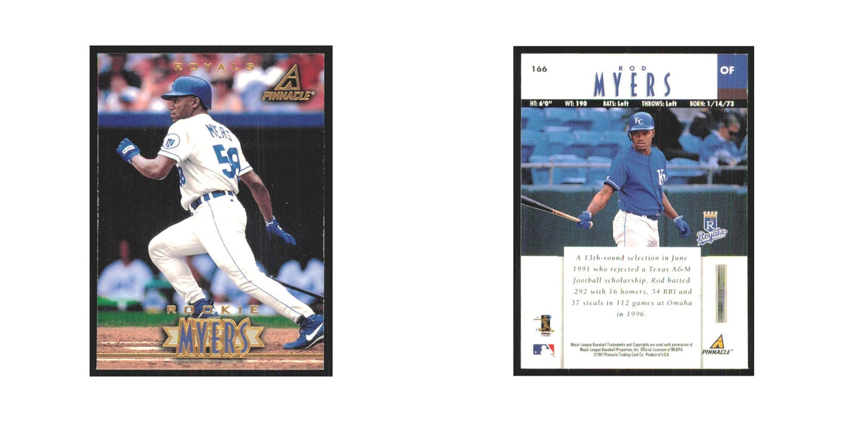 1997 Pinnacle Rod Myers RC Royals #166