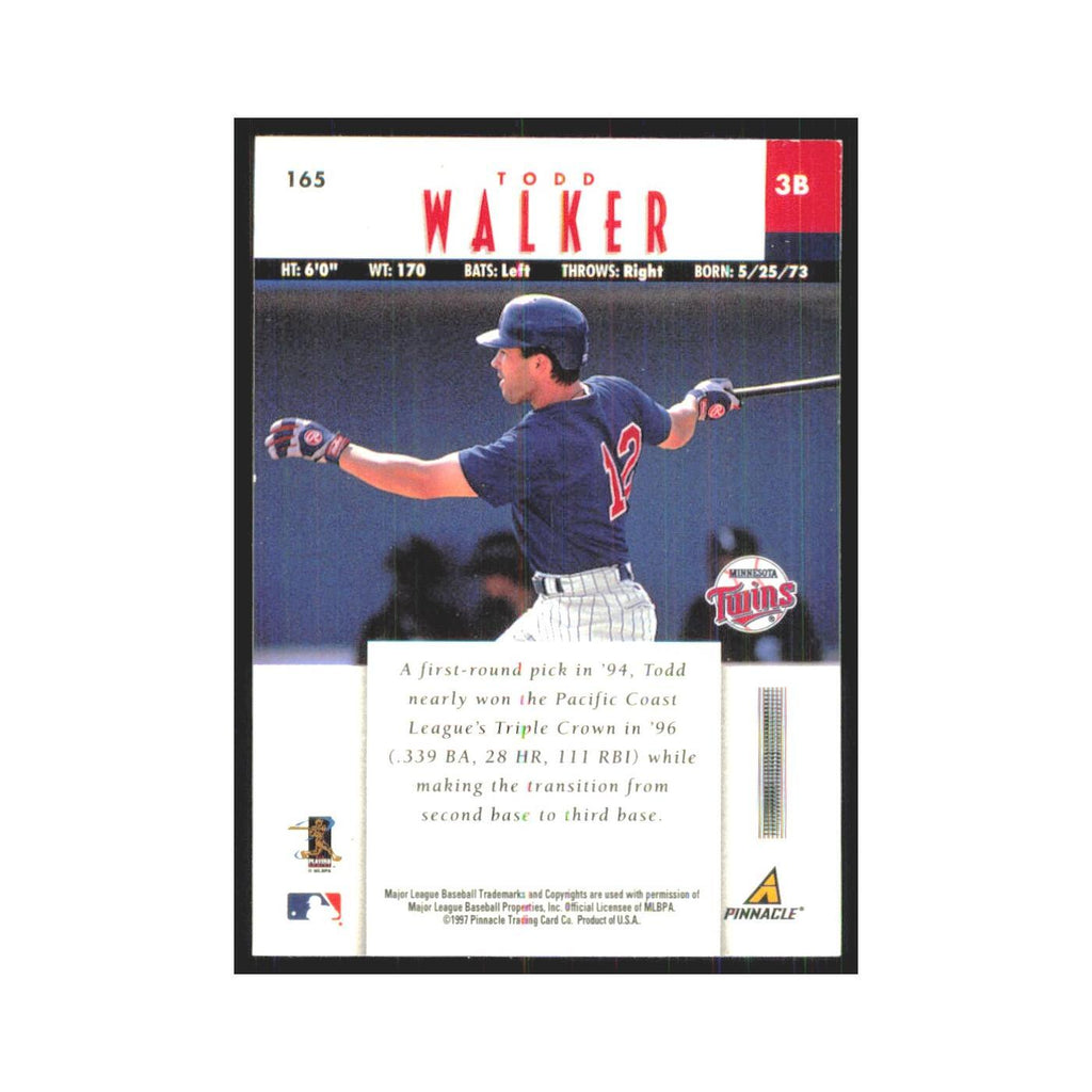 1997 Pinnacle Todd Walker RC Twins #165