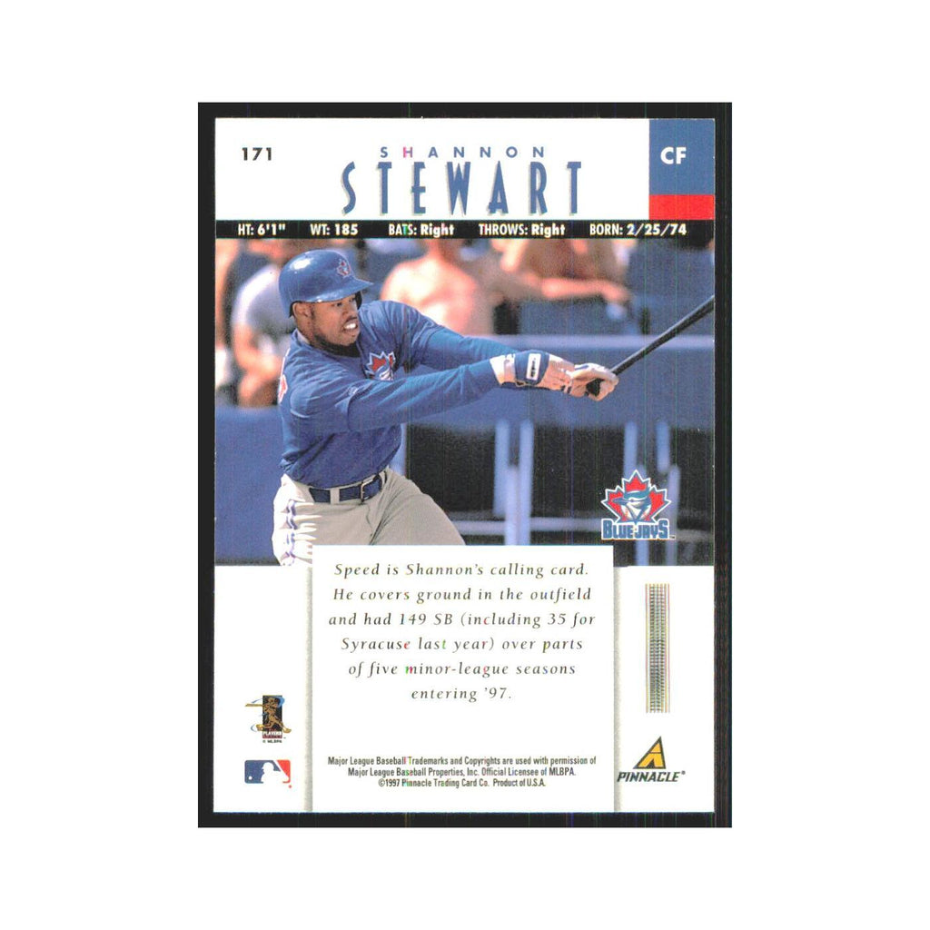 1997 Pinnacle Shannon Stewart RC Blue Jays #171