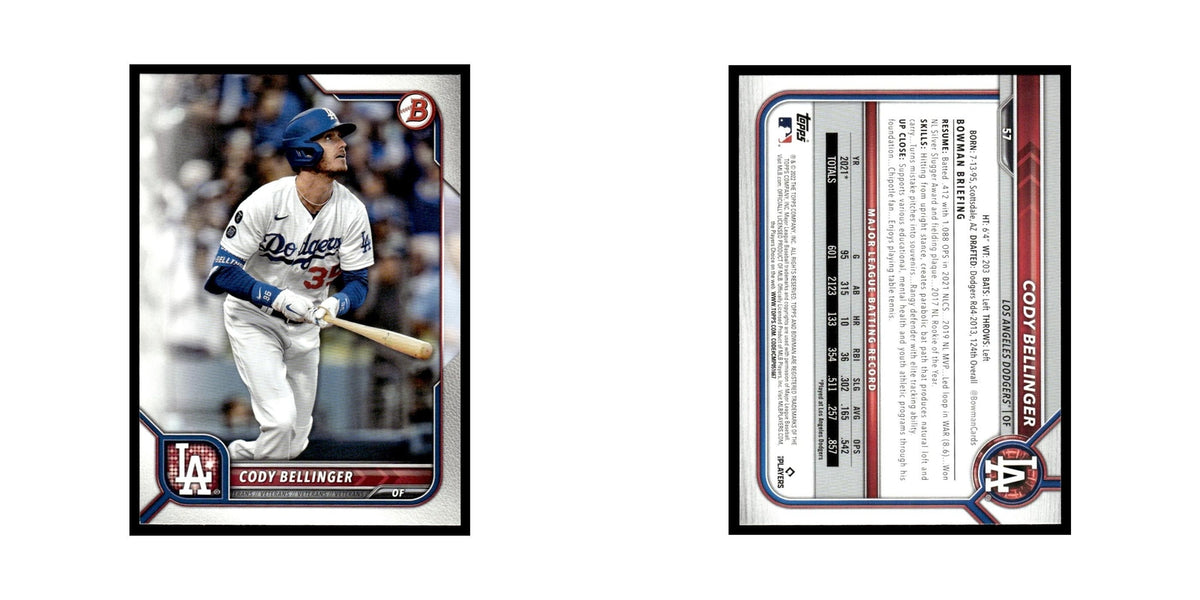 Cody Bellinger 2022 Bowman #57 Los Angeles Dodgers Baseball Card NM