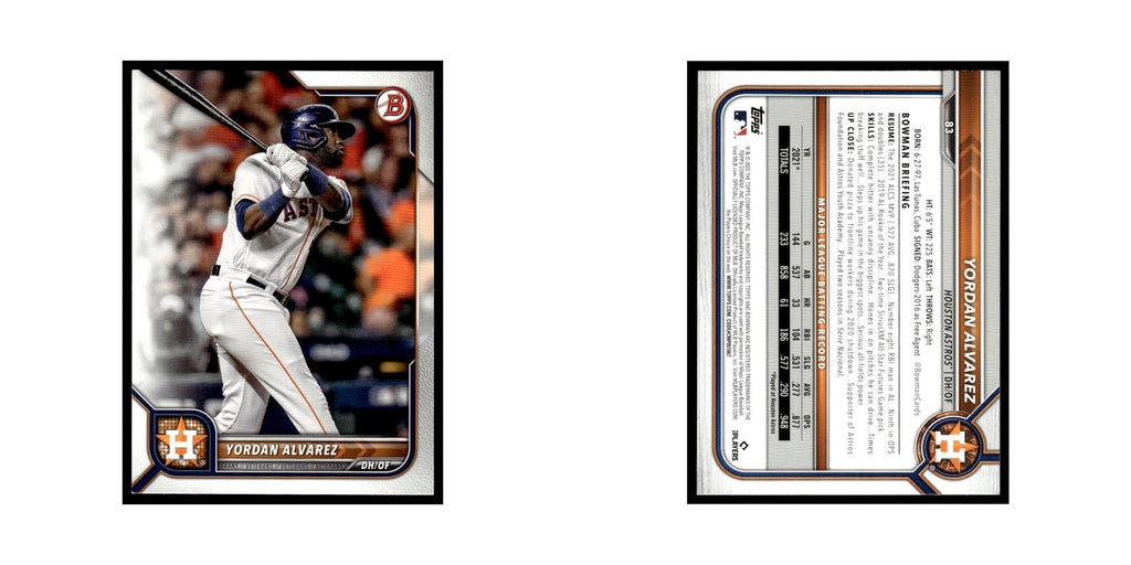 Yordan Alvarez 2022 Bowman #83 Houston Astros Baseball Card NM