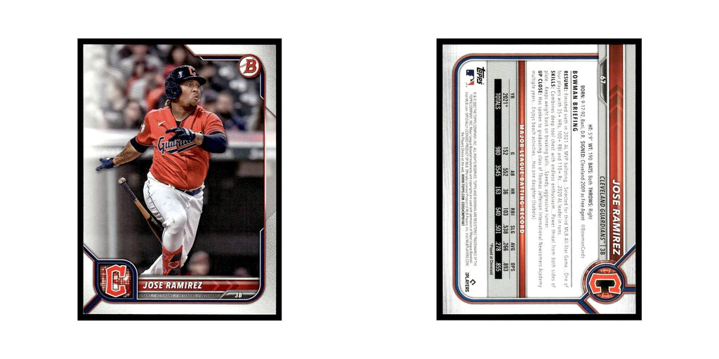 Jose Ramirez 2022 Bowman #67 Cleveland Guardians Baseball Card NM