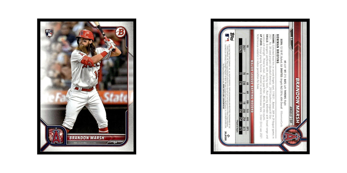Brandon Marsh Rookie 2022 Bowman #81 Los Angeles Angels Baseball Card NM