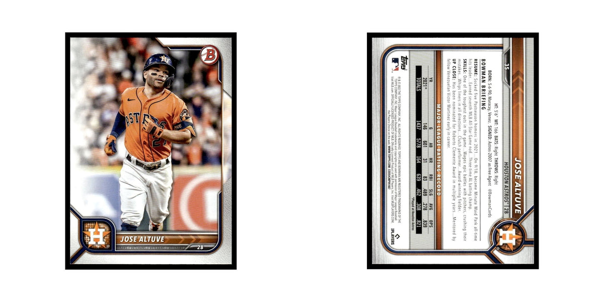 Jose Altuve 2022 Bowman #35 Houston Astros Baseball Card NM