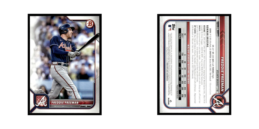 Freddie Freeman 2022 Bowman #28 Atlanta Braves Baseball Card NM
