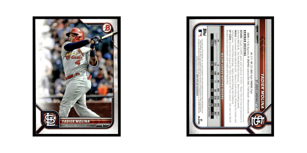 Yadier Molina 2022 Bowman #92 St. Louis Cardinals Baseball Card NM