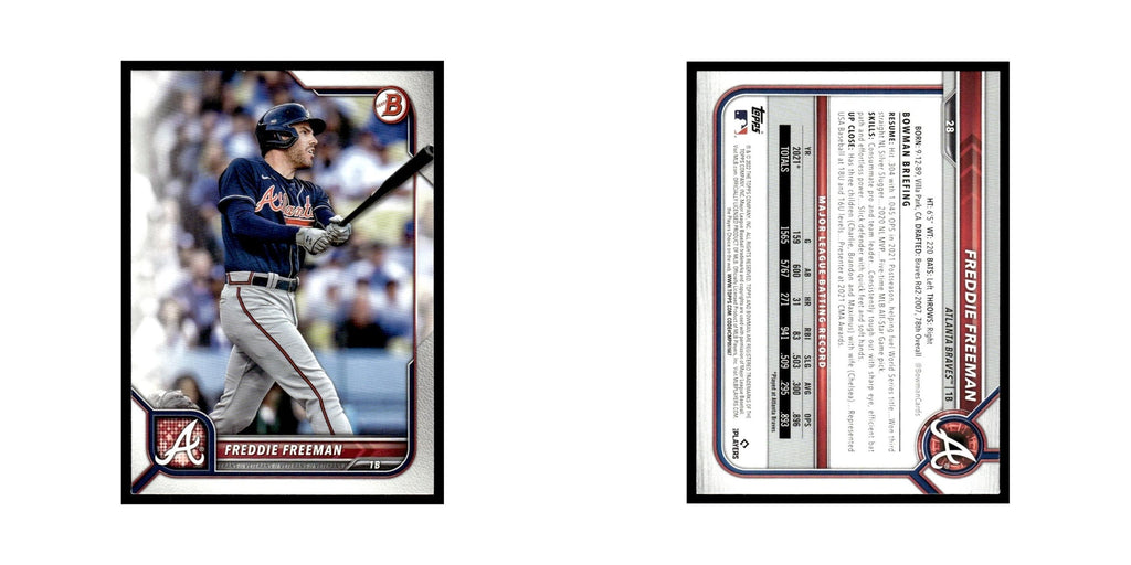 Freddie Freeman 2022 Bowman #28 Atlanta Braves Baseball Card NM