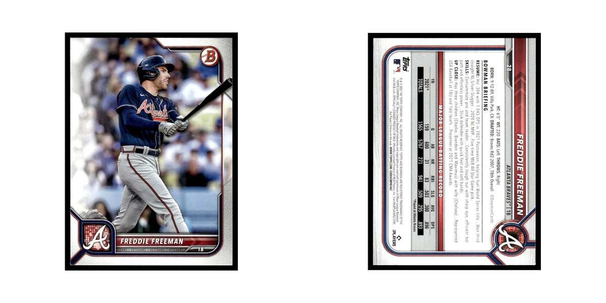 Freddie Freeman 2022 Bowman #28 Atlanta Braves Baseball Card NM