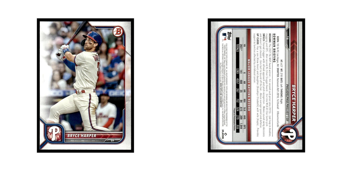 Bryce Harper 2022 Bowman #16 Philadelphia Phillies Baseball Card NM