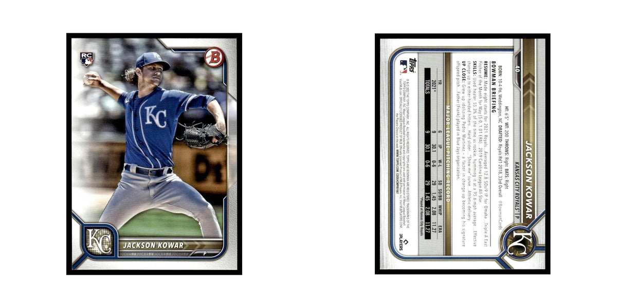 Jackson Kowar Rookie 2022 Bowman #40 Kansas City Royals Baseball Card NM