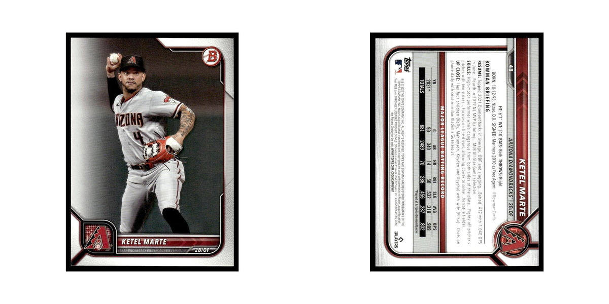 Ketel Marte 2022 Bowman #48 Arizona Diamondbacks Baseball Card NM