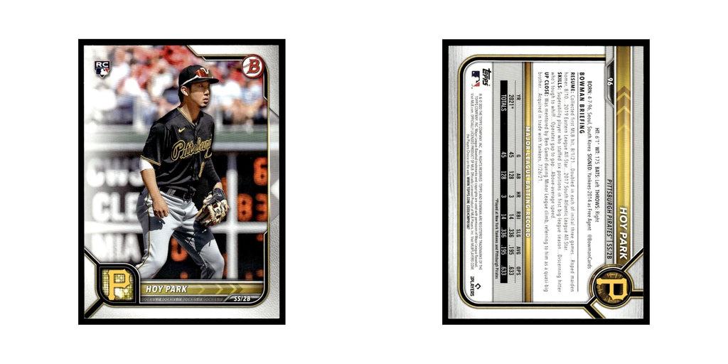 Hoy Park Rookie 2022 Bowman #96 Pittsburgh Pirates Baseball Card NM