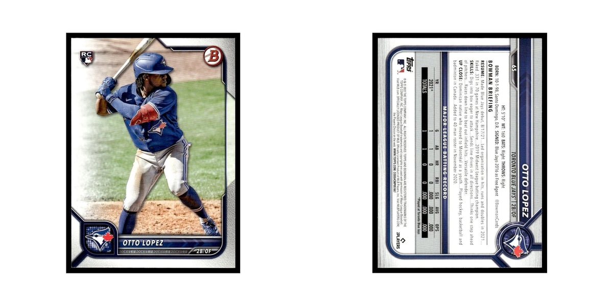 Otto Lopez Rookie 2022 Bowman #65 Toronto Blue Jays Baseball Card NM