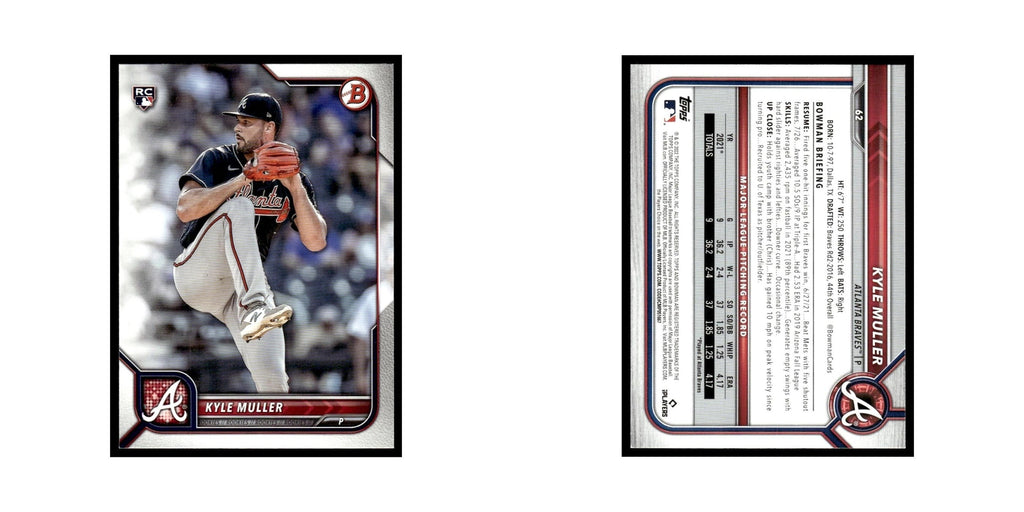 Kyle Muller Rookie 2022 Bowman #62 Atlanta Braves Baseball Card NM