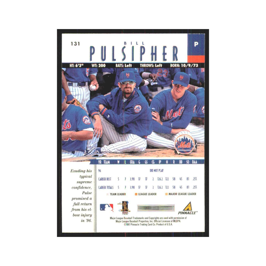 1997 Pinnacle Bill Pulsipher Mets #131