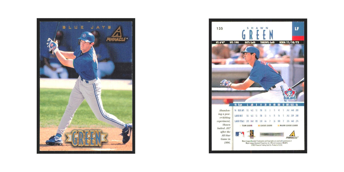 1997 Pinnacle Shawn Green Blue Jays #135