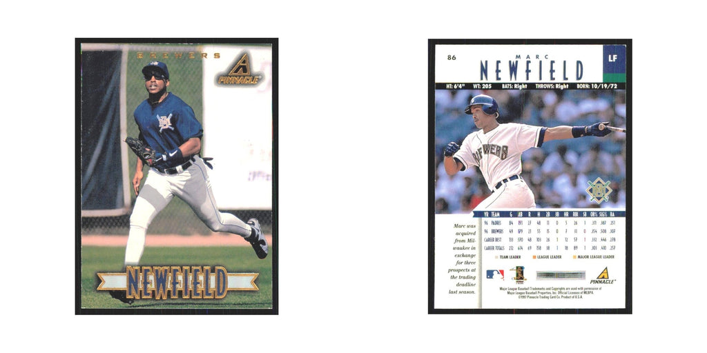 1997 Pinnacle Marc Newfield Brewers #86