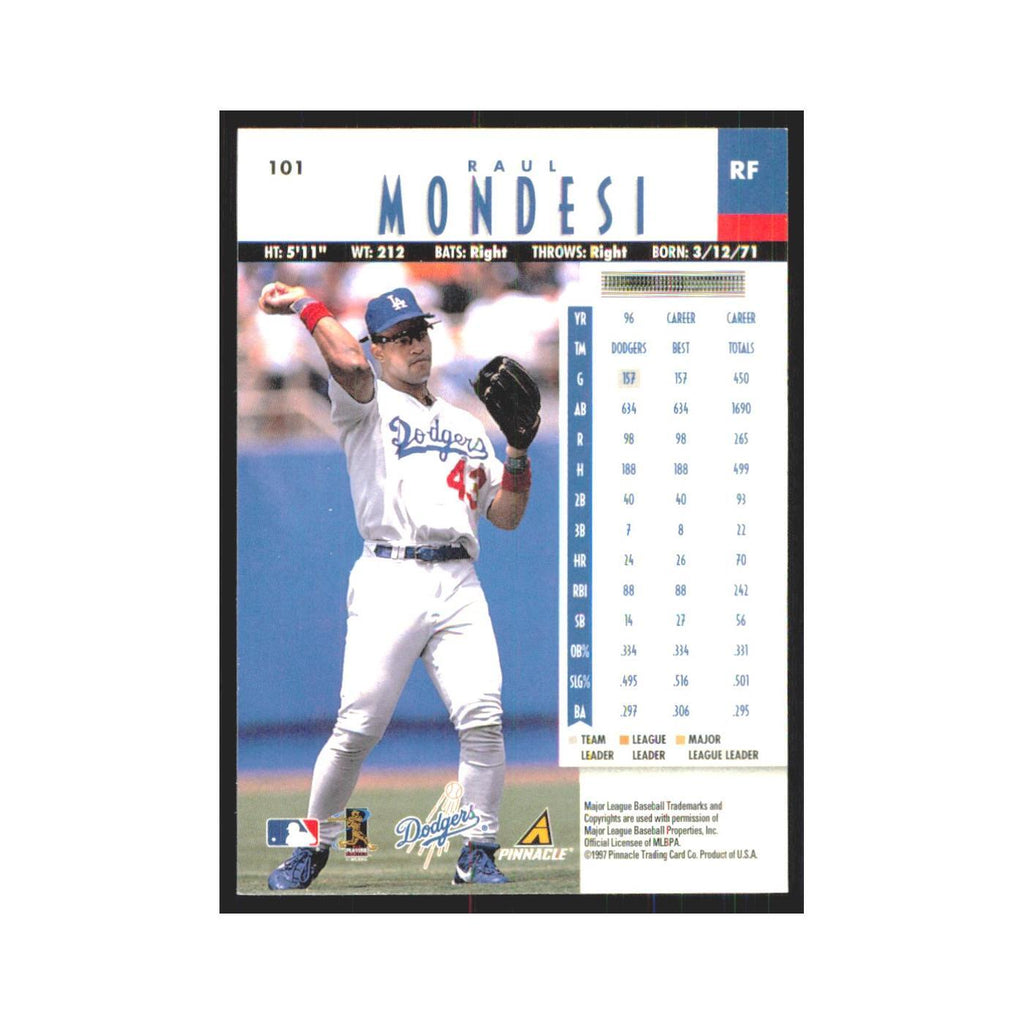 1997 Pinnacle Raul Mondesi Dodgers #101