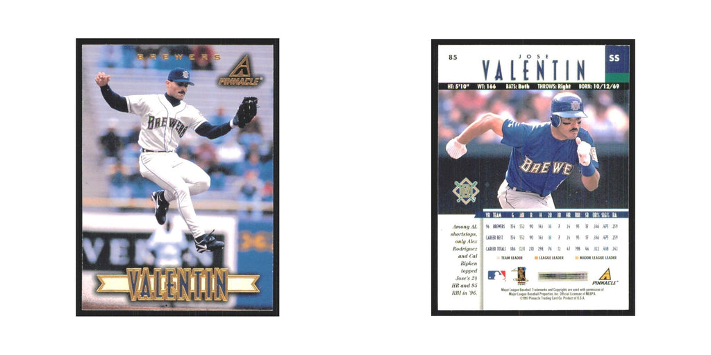 1997 Pinnacle Jose Valentin Brewers #85